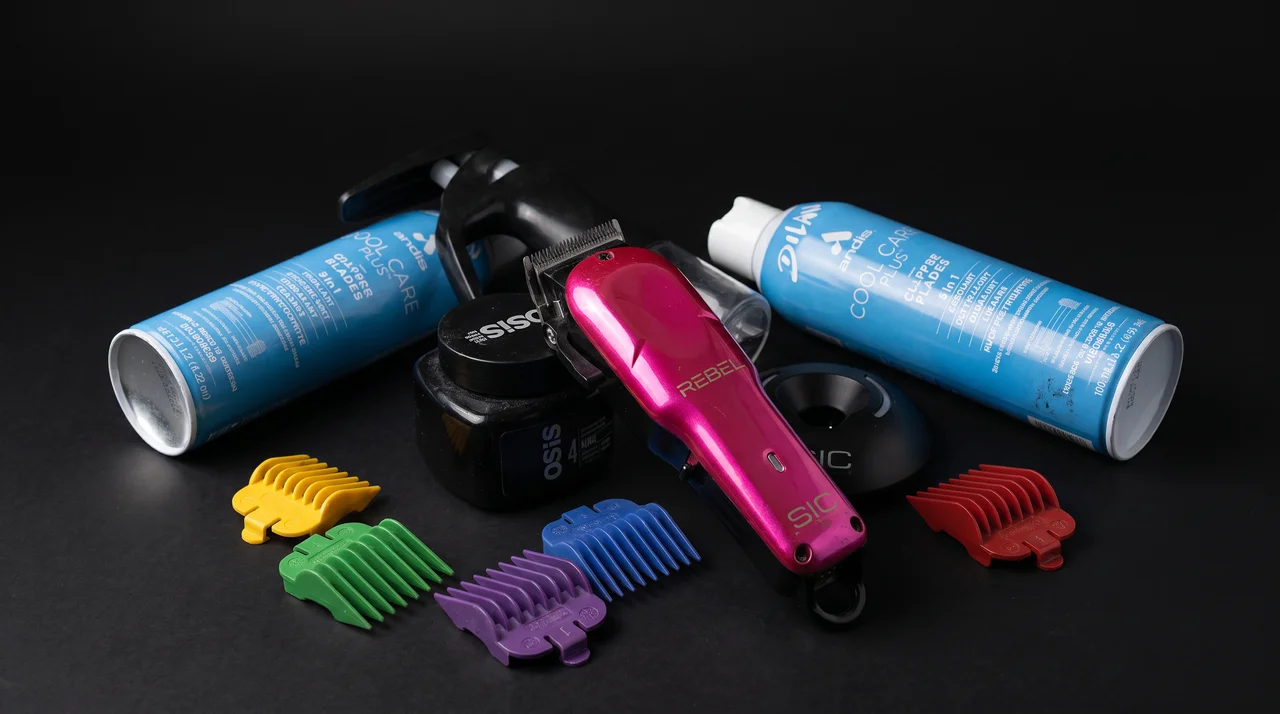Máquina profesional, peines guía y productos de barbería en Ron Barbershop.